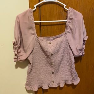 Dark pink Square top. Semi crop